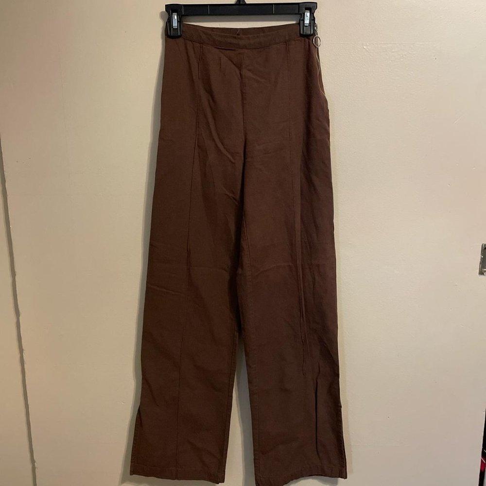 bershka wide legged brown pants